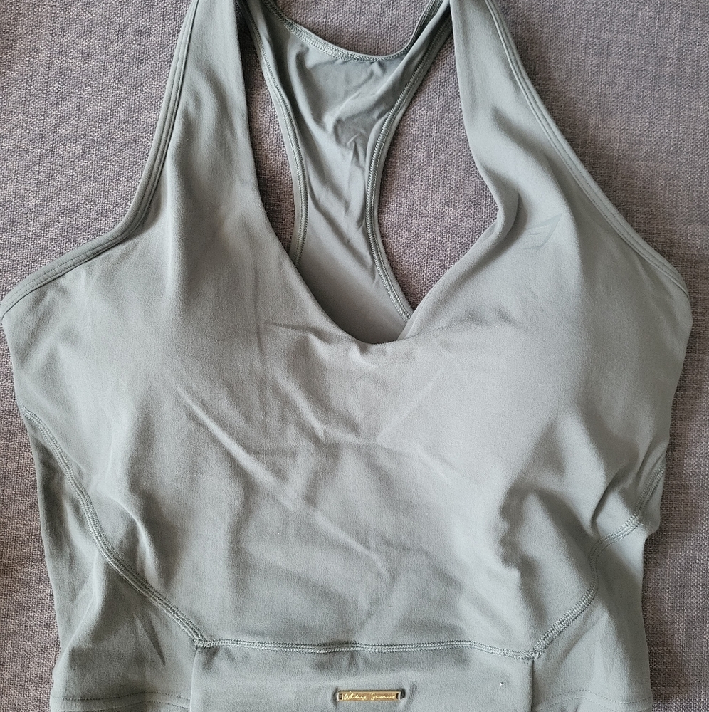 Whitney Simmons Gymshark v3 crop tank eucalyptus